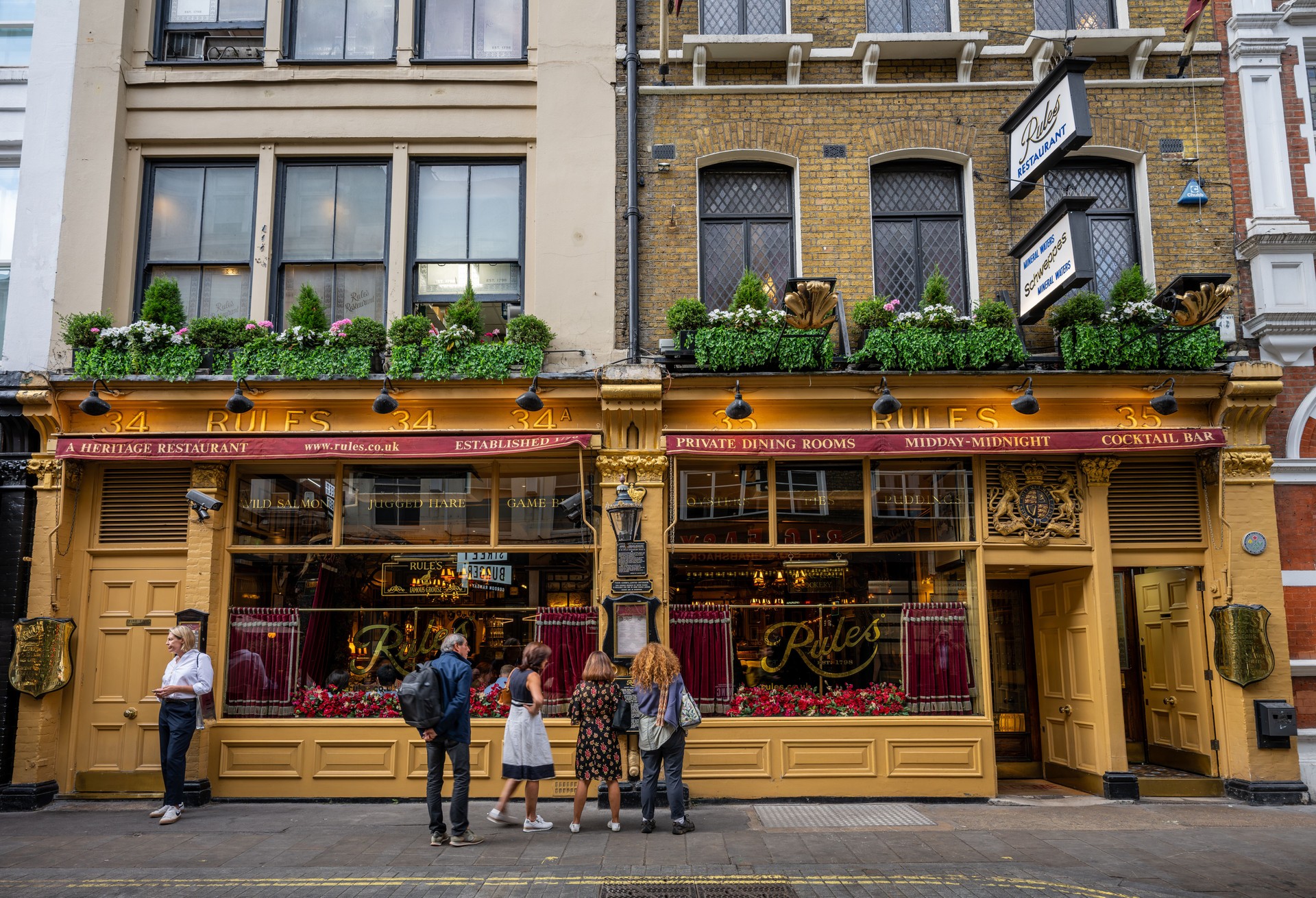 London, UK: Rules restaurant on Maiden Lane in Covent Garden